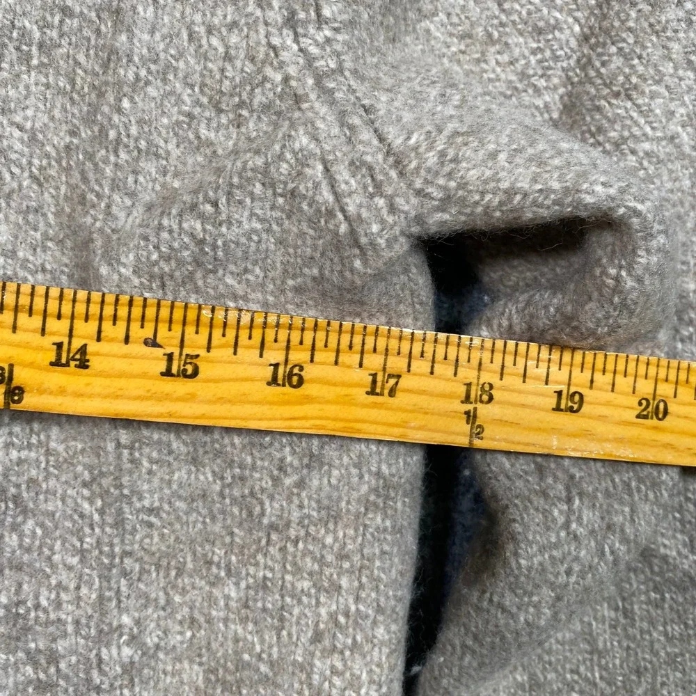 LL Bean Mens Medium Tall 100% Lambswool Full Zip Cardigan Sweater Oatmeal 251614